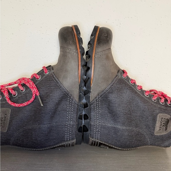 Sorel PDX Wedge Boots Gray Canvas Leather Women's Shoes Size 8.5 - Picture 5 of 8